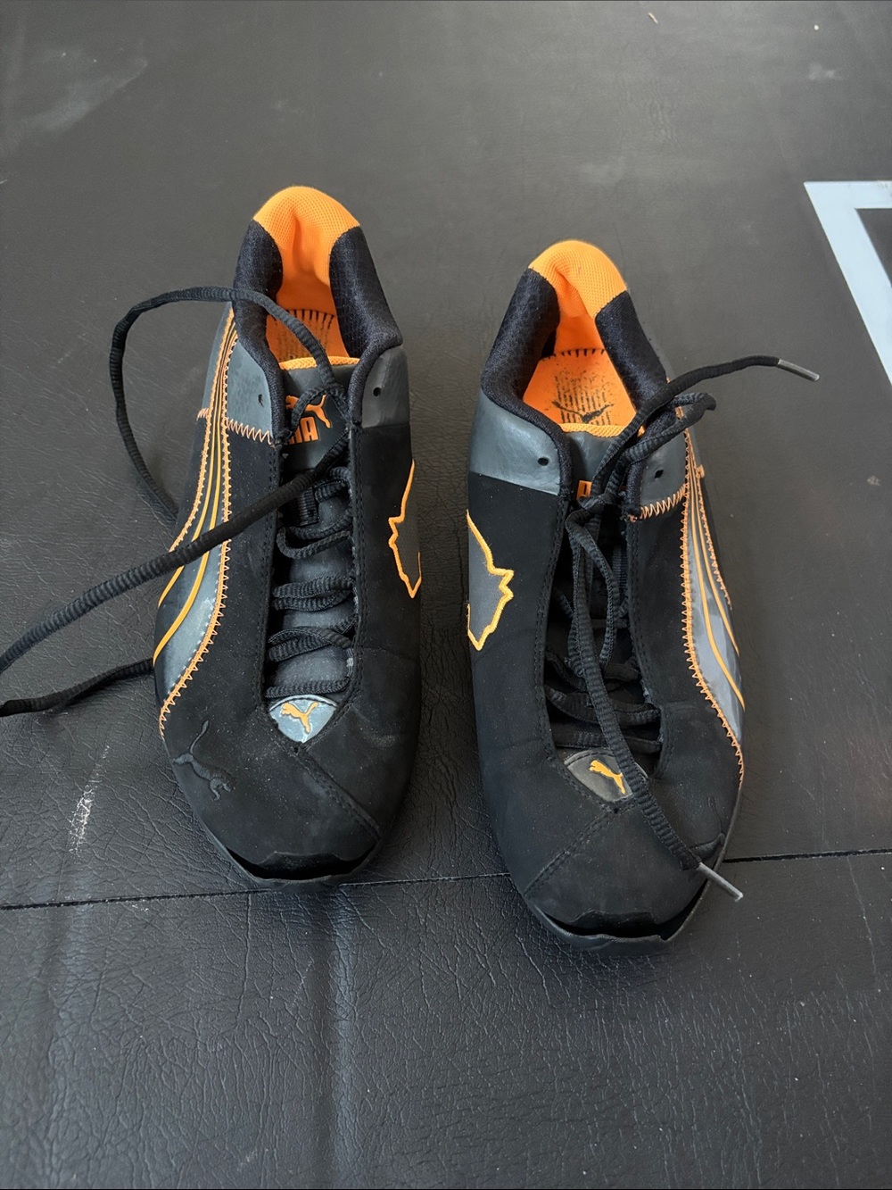 Puma Black and Orange Low-Profile Men’s Sneakers